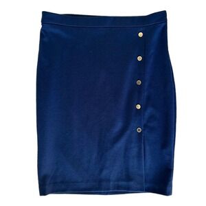 The Limited Women's Pencil Skirt w/ Buttons and Side Zip Size 6 Navy Blue